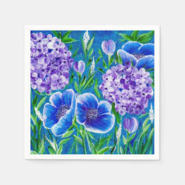 Bellisima Hydrangea Floral Napkins Servet