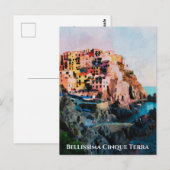 ** Bellissima - Italiaanse taal Cinque Terra Briefkaart (Voorkant / Achterkant)