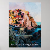 ** Bellissima Italiaanse taal Cinque Terre Art Poster (Voorkant)