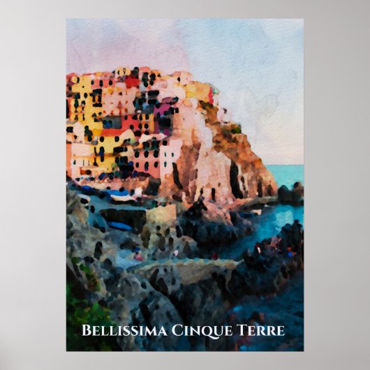 ** Bellissima Italiaanse taal Cinque Terre Art Poster (Voorkant)