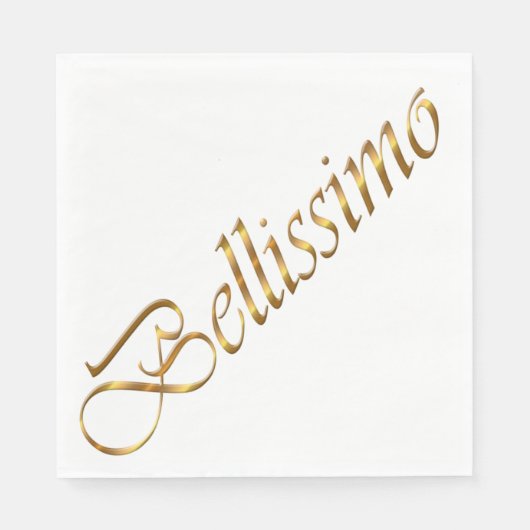 Bellissimo. Gouden verlooptekst. Servetten (Voorkant)