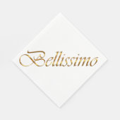 Bellissimo. Gouden verlooptekst. Servetten (Hoek)