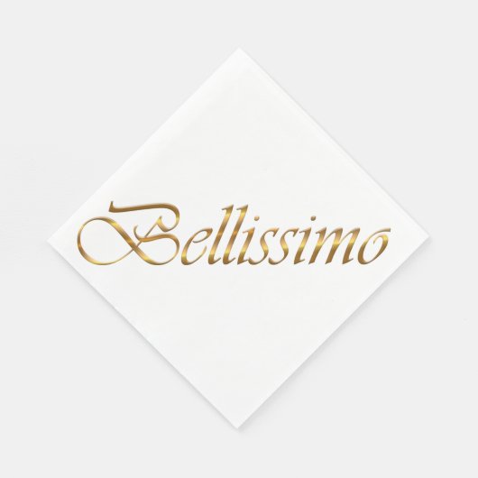 Bellissimo. Gouden verlooptekst. Servetten (Hoek)