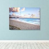 Bellows Beach, Oahu, Hawaï Canvas Afdruk (Insitu (Houten vloer))