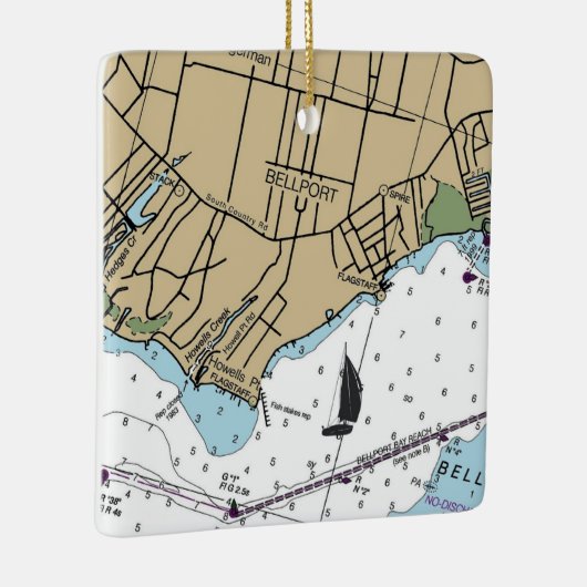 Bellport NY Chart Keramisch Ornament (Rechts)