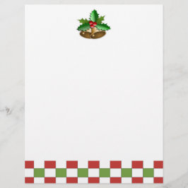 Bells and Holly kerstbriefpapier