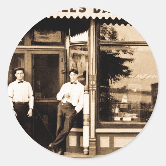 Bell's Barber Shop  Americana Ronde Sticker (Voorkant)