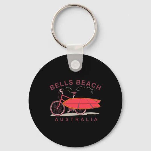 Bells Beach Australia Surfboard Bike Surfer  Sleutelhanger (Voorkant)