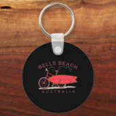 Bells Beach Australia Surfboard Bike Surfer  Sleutelhanger (Voorkant)