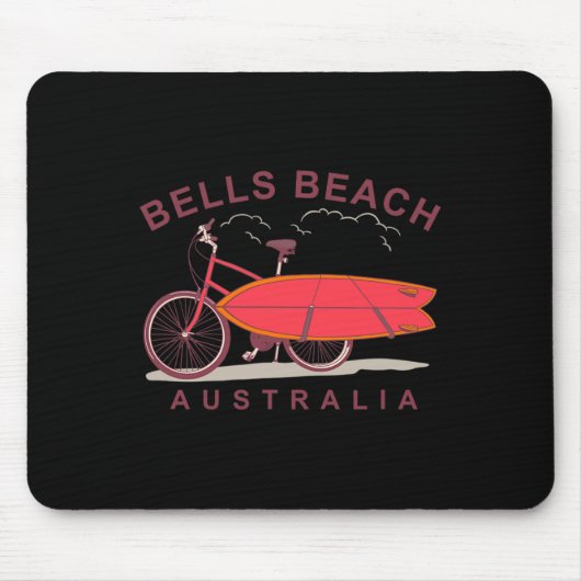Bells Beach Australië Surfplank Fiets Surfer Muismat (Voorkant)