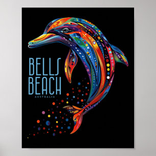 Bells Beach Australië Vintage Surfer Retro Surfen Poster