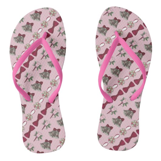 Bells Bells Bride roze Rose Flower Bow Flip Flop (Voetbed)