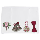 Bells Bridal Roos Flower Bowtie Gift Bag Large Cadeautasje (Voorkant)