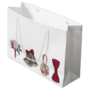 Bells Bridal Roos Flower Bowtie Gift Bag Large Cadeautasje