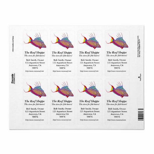 Bells Flasher Wrasse Label (Full Sheet)