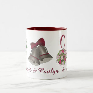 Bells Flowers Bow Stropdas Personalized Mug Tweekleurige Koffiemok