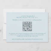 Bells groen blauw grijs trouwfoto QR Code Bedankkaart (Achterkant)