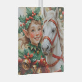 Bells Holly en Horse Christmas Elf Glas Ornament (Voorkant Rechts)