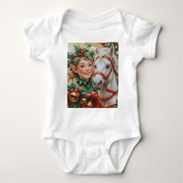 Bells Holly en Horse Christmas Elf Romper