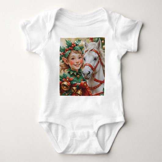 Bells Holly en Horse Christmas Elf Romper (Voorkant)