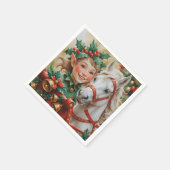 Bells Holly en Horse Christmas Elf Servet (Hoek)