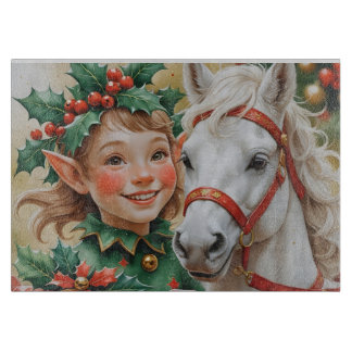 Bells Holly en Horse Christmas Elf Snijplank