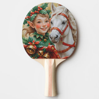 Bells Holly en Horse Christmas Elf Tafeltennisbatje