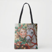 Bells Holly en Paard Kerst Elf Tote Bag (Voorkant)
