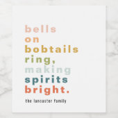 Bells on Bobtails Custom Wine Label Wijn Etiket (Enkel label)