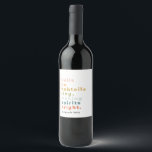Bells on Bobtails Custom Wine Label Wijn Etiket<br><div class="desc">Voor een leuk,  feestelijk geschenk dit vakantieseizoen,  zal deze gedurfde en vrolijke kerstkarol met een gepersonaliseerde naam zeker "wow!" de gastheer zijn! Paren goed met het volledige collectie "Bells on Bobtails".</div>