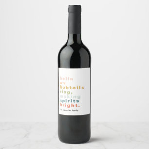 Bells on Bobtails Custom Wine Label Wijn Etiket