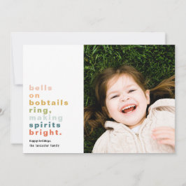 Bells on Bobtails Holiday Photo Card Feestdagenkaart
