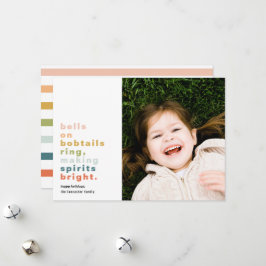 Bells on Bobtails Holiday Photo Card Feestdagenkaart