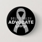 Bell's Palsy Advocate Lint Zwart Button (Voorkant)