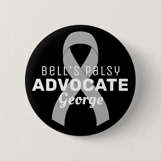 Bell's Palsy Advocate Lint Zwart Button (Voorkant)