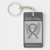 Bell's Palsy Awareness Silver Ribbon Sleutelhanger (Voorkant)