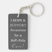 Bell's Palsy Awareness Silver Ribbon Sleutelhanger (achterkant)