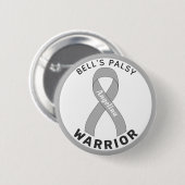 Bell's Palsy Warrior Ribbon Witte Button (Voorkant /achterkant)