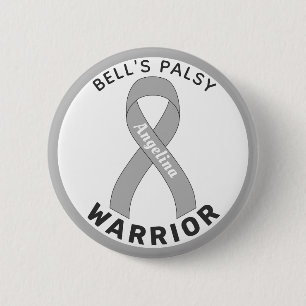 Bell's Palsy Warrior Ribbon Witte Button