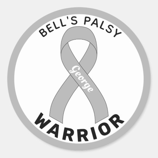 Bell's Palsy Warrior Ribbon Witte ronde Sticker (Voorkant)