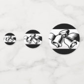 Bells van zwarte en witte bruiloft confetti (Voorkanten)