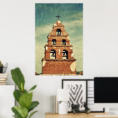 Belltower Mission San Miguel Arcangel Poster (Thuiskantoor)