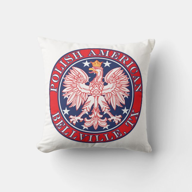Bellville Texas Poolse Amerikaanse adelaar Kussen (Voorkant)