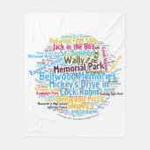 Bellwood Memory Word Cloud Circle Fleece Deken (Voorkant)