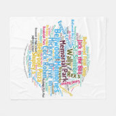 Bellwood Memory Word Cloud Circle Fleece Deken (Voorkant (Horizontaal))