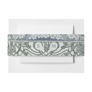 Belly Band Art Nouveau Mucha Monogram Initialen Uitnodigingen Wikkel