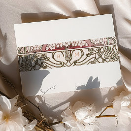 Belly Band Art Nouveau Mucha Monogram Initialen Uitnodigingen Wikkel