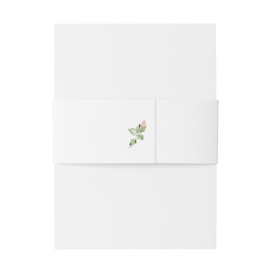 Belly Band Belly Band Blush Floral White Wedding Uitnodigingen Wikkel (Achterkant Voorbeeld)