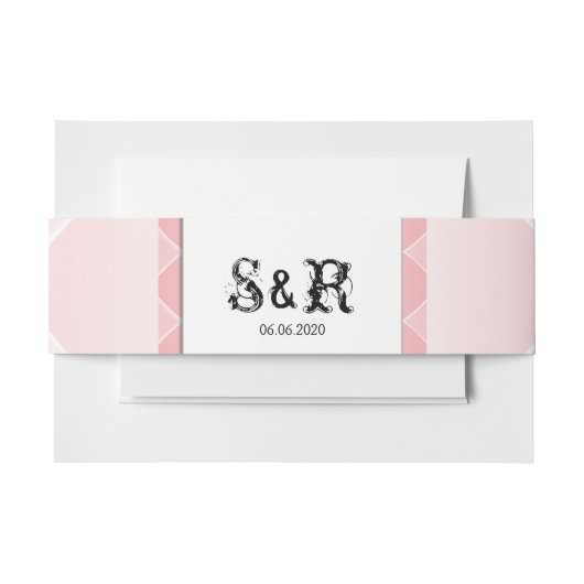 Belly Band Belly Band Blush Pink Diamond Weddensch Uitnodigingen Wikkel (Voorkant Voorbeeld)