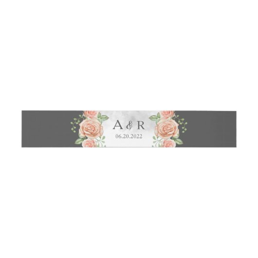 Belly Band Belly Band Blush Pink Floral Weddenscha Uitnodigingen Wikkel (Vlak)